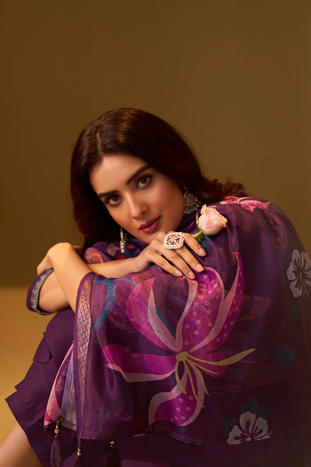 Designer Wine Cotton Blend Embroidered Straight Kurta with Pant