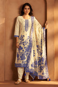 Cream Jacquard Art Silk Kurta Set