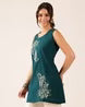 Women’s Teal Blue Embroidered Cotton Sleeveless Top