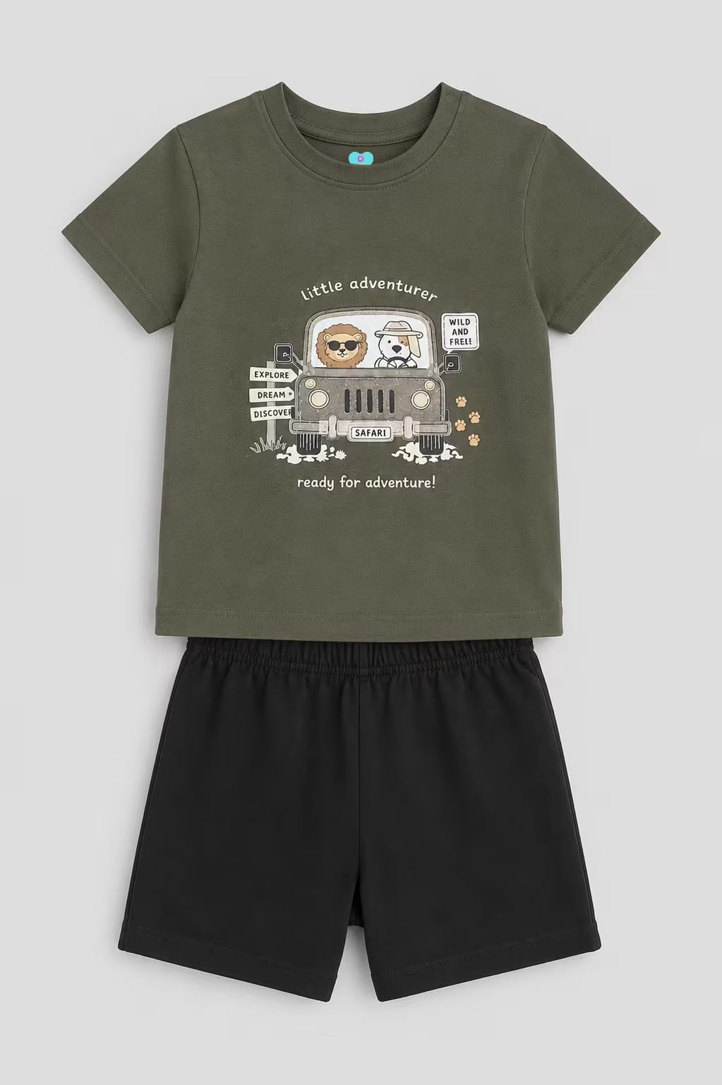 Little Adventurer safari printed co-ord set for boys