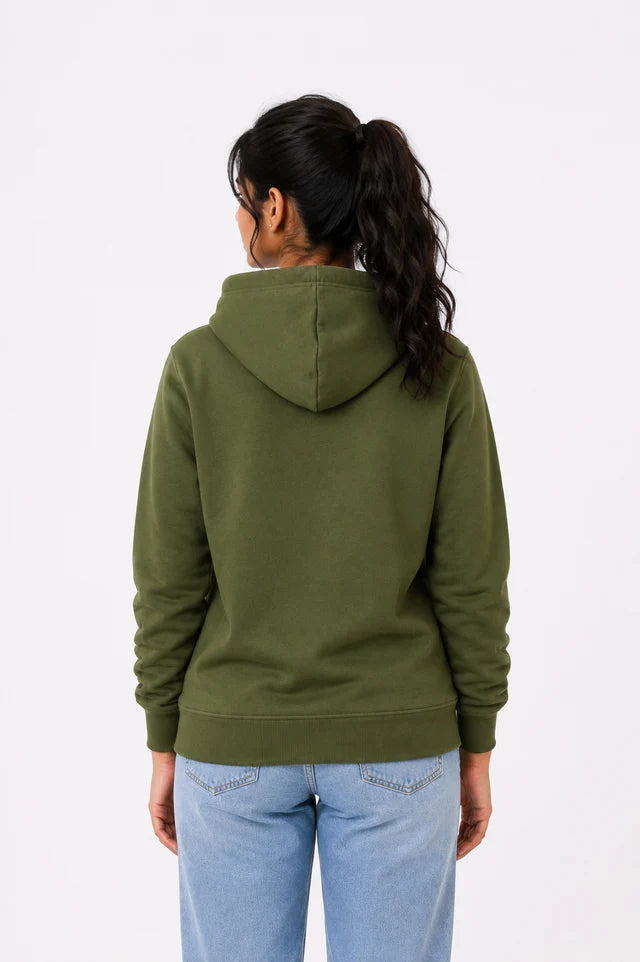 Women's Premium Cotton Hoodie – Army Green | Casual Hoodie for Women