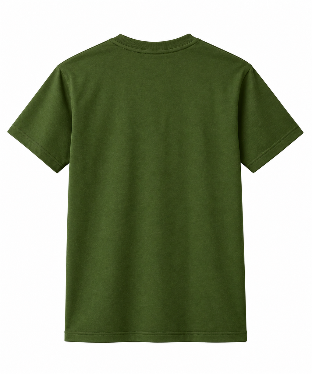 Men's Army Green 100% Cotton T-Shirt | 180 GSM Premium Regular Fit