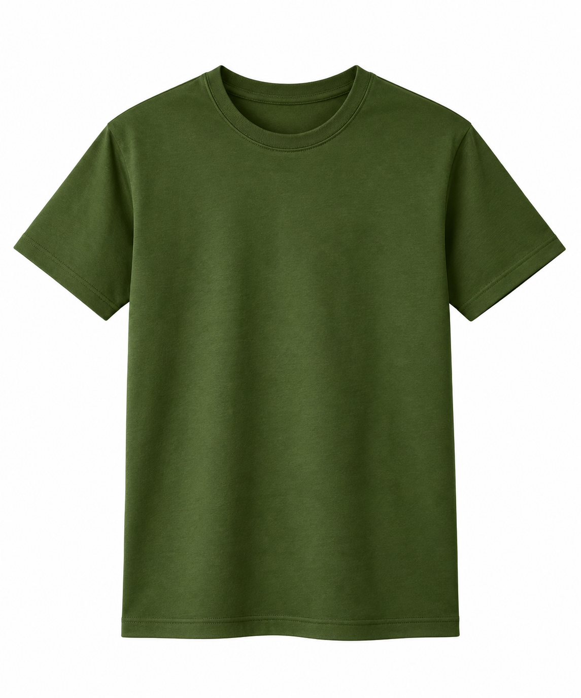 Men's Army Green 100% Cotton T-Shirt | 180 GSM Premium Regular Fit