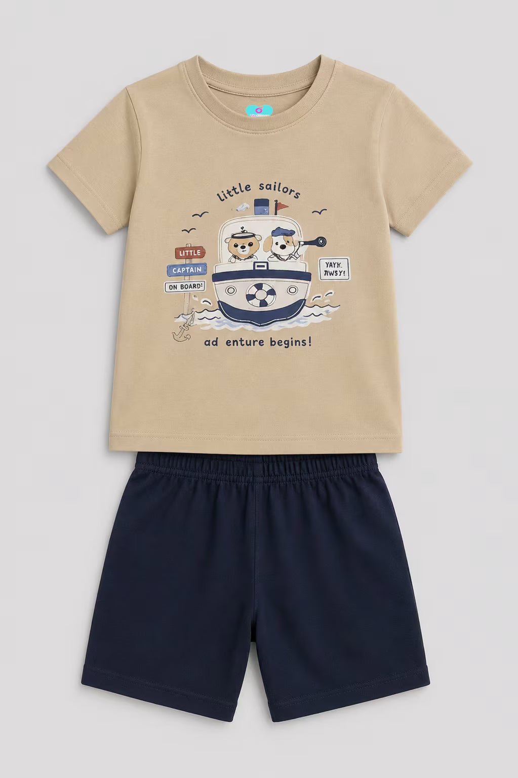 Little Sailors adventure cotton co-ord set for boys