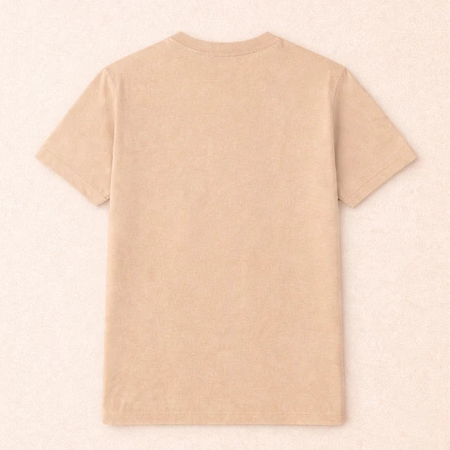 Men's Beige 100% Cotton T-Shirt | 180 GSM Premium Regular Fit