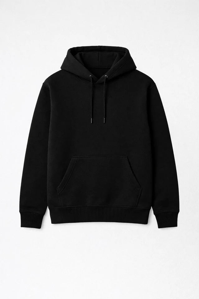 Men's Premium Cotton Hoodie – Black | Soft Winter Hoodie for Men