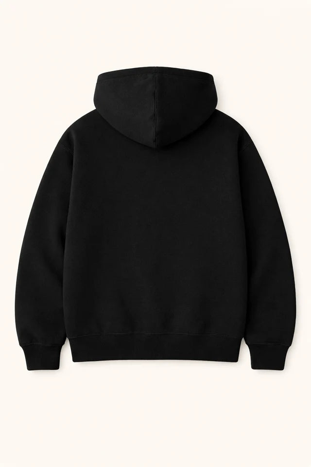 Men's Oversized Hoodie – Black | Heavy 430 GSM Cotton Winter Hoodie