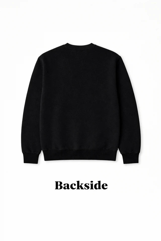 Men's Premium Cotton Crewneck Sweatshirt – Black | Soft Winter Wear