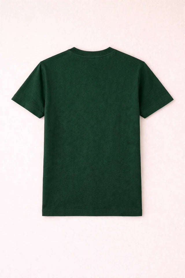 Men's Bottle Green 100% Cotton T-Shirt | 180 GSM Premium Regular Fit