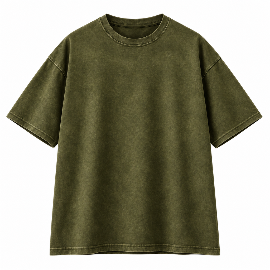 Men's Red Acid Wash 240 GSM 100% Cotton French Terry Oversized T-Shirt