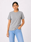 Women’s grey 100% cotton bio-washed T-shirt by 365BC
