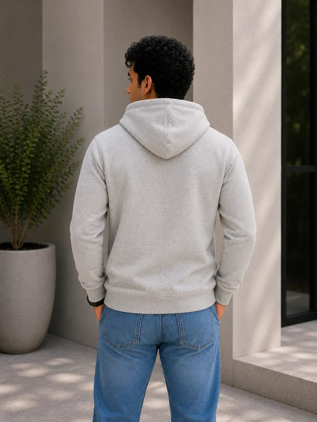 Men's Premium Cotton Hoodie – Grey | Casual Hoodie for Men India