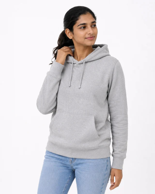 Women's grey premium cotton hoodie – soft casual hoodie for women – 365BC