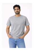 Men's grey 100% cotton 180 GSM regular fit T-shirt by 365BC