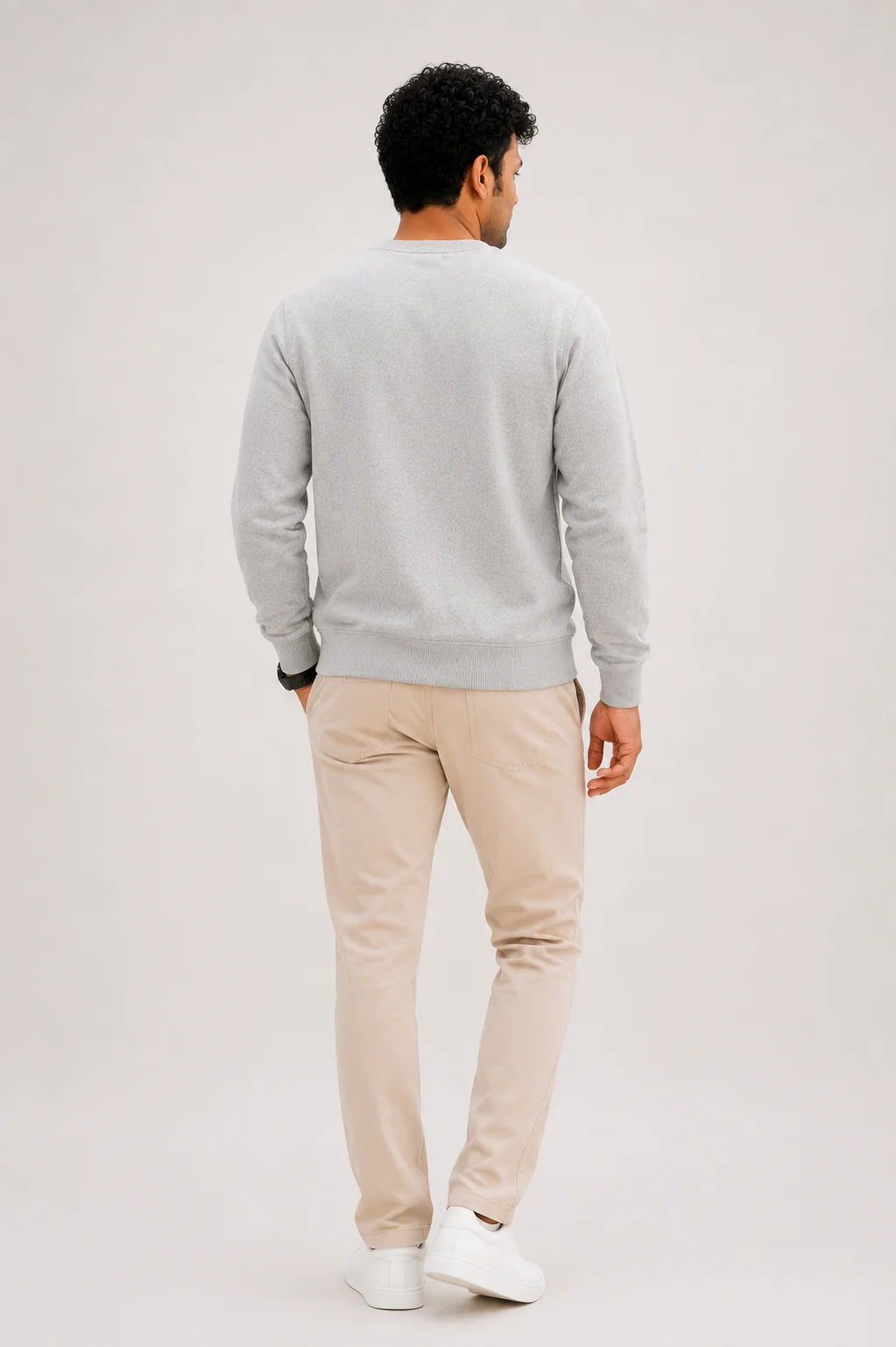 Men's Premium Cotton Crewneck Sweatshirt – Grey | Casual Sweatshirt for Men