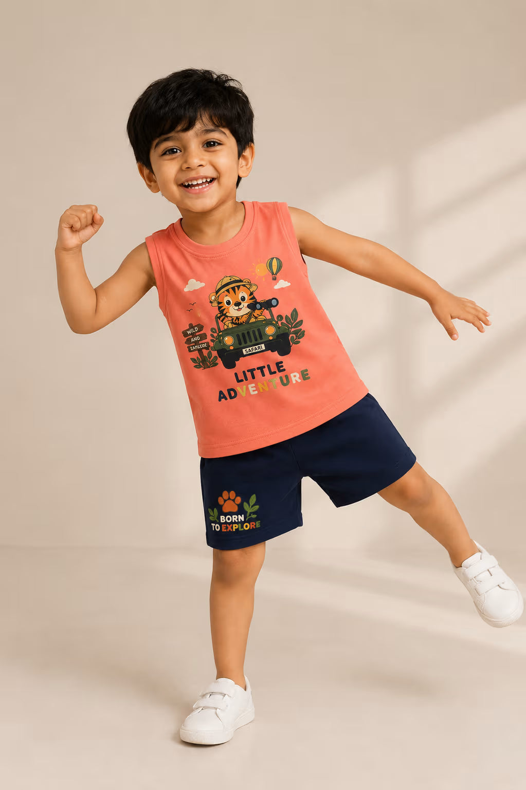 Little Adventure Safari Co-Ord Set for Boys | 100% Cotton