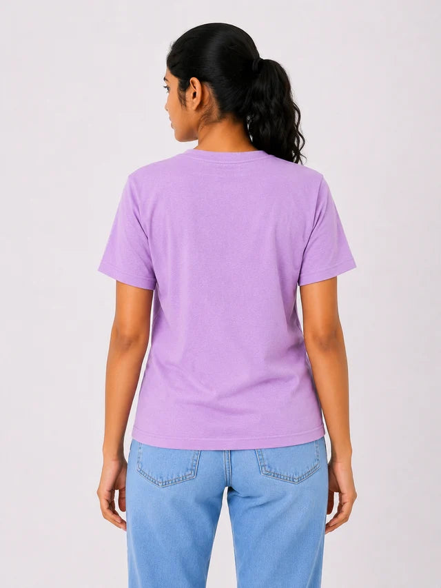 Women's 100% Cotton T-Shirt – Lavender | Bio-Washed Soft Tee
