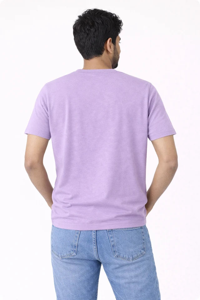 Men's Lavender 100% Cotton T-Shirt | 180 GSM Premium Regular Fit