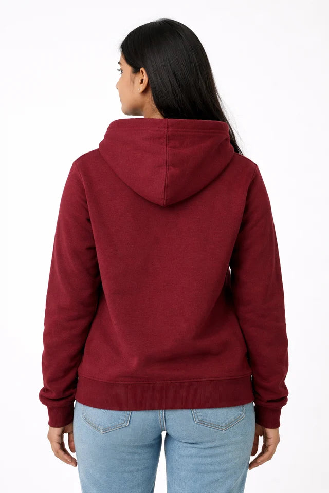 Women's Premium Cotton Hoodie – Maroon | Stylish Women's Hoodie