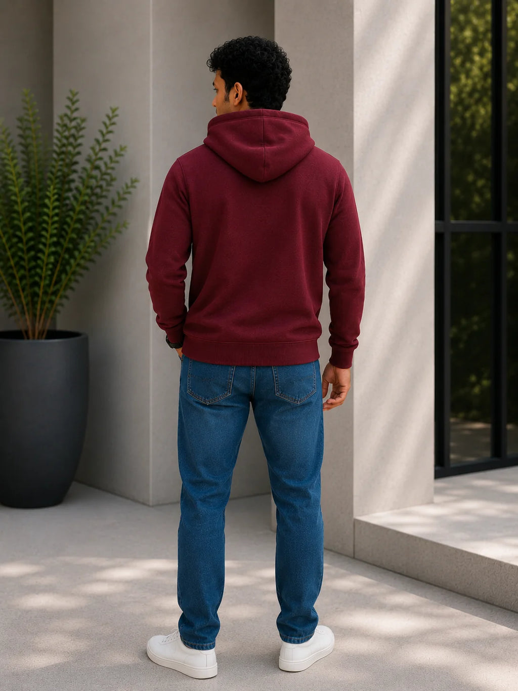 Men's Premium Cotton Hoodie – Maroon | Stylish Men's Hoodie