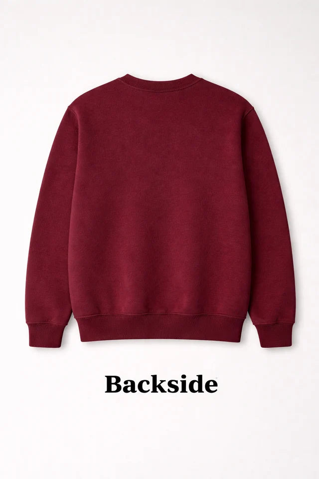 Men's Premium Cotton Crewneck Sweatshirt – Maroon | Stylish Men's Sweatshirt