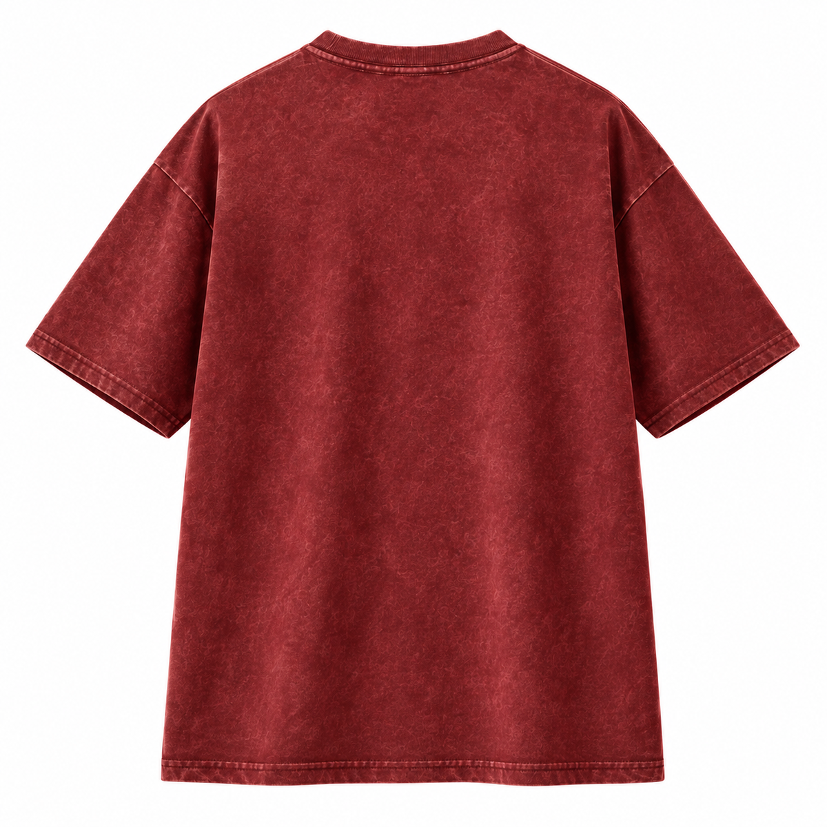 Men's Red Acid Wash 240 GSM 100% Cotton French Terry Oversized T-Shirt