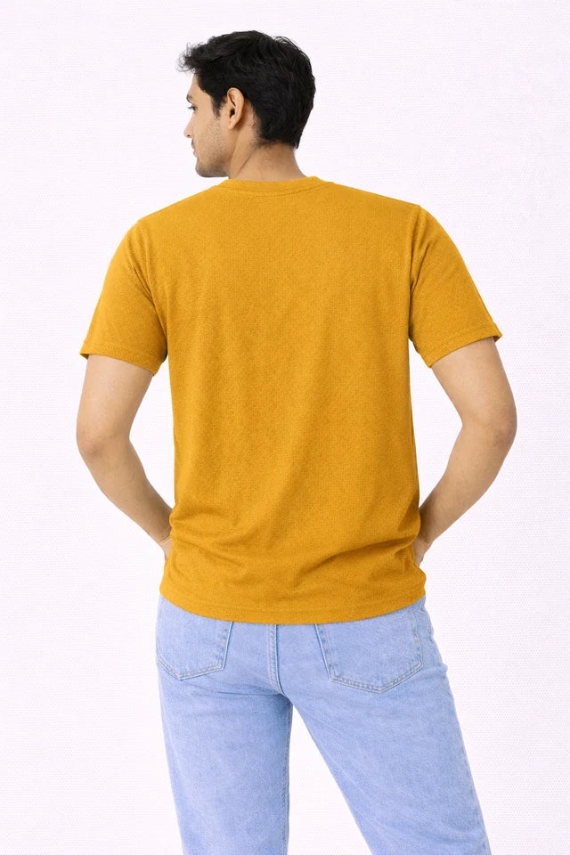 Men's Mustard Yellow 100% Cotton T-Shirt | 180 GSM Premium Regular Fit