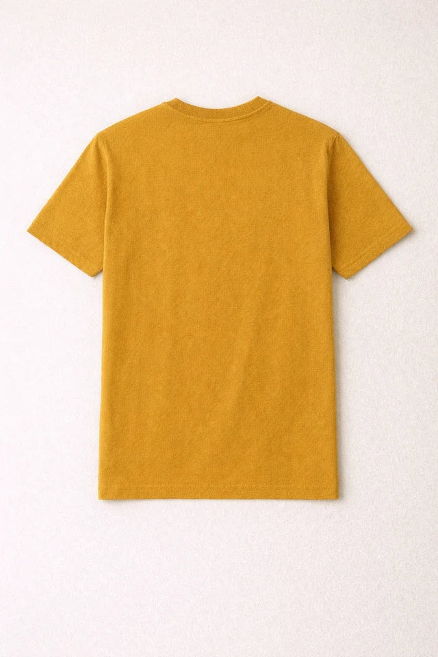 Men's Mustard Yellow 100% Cotton T-Shirt | 180 GSM Premium Regular Fit