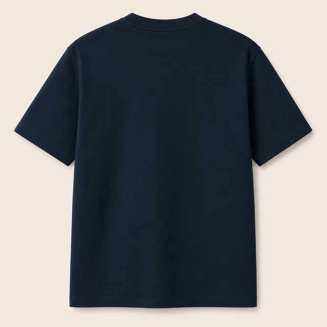 Men's Navy Blue 240 GSM 100% Cotton French Terry Oversized T-Shirt