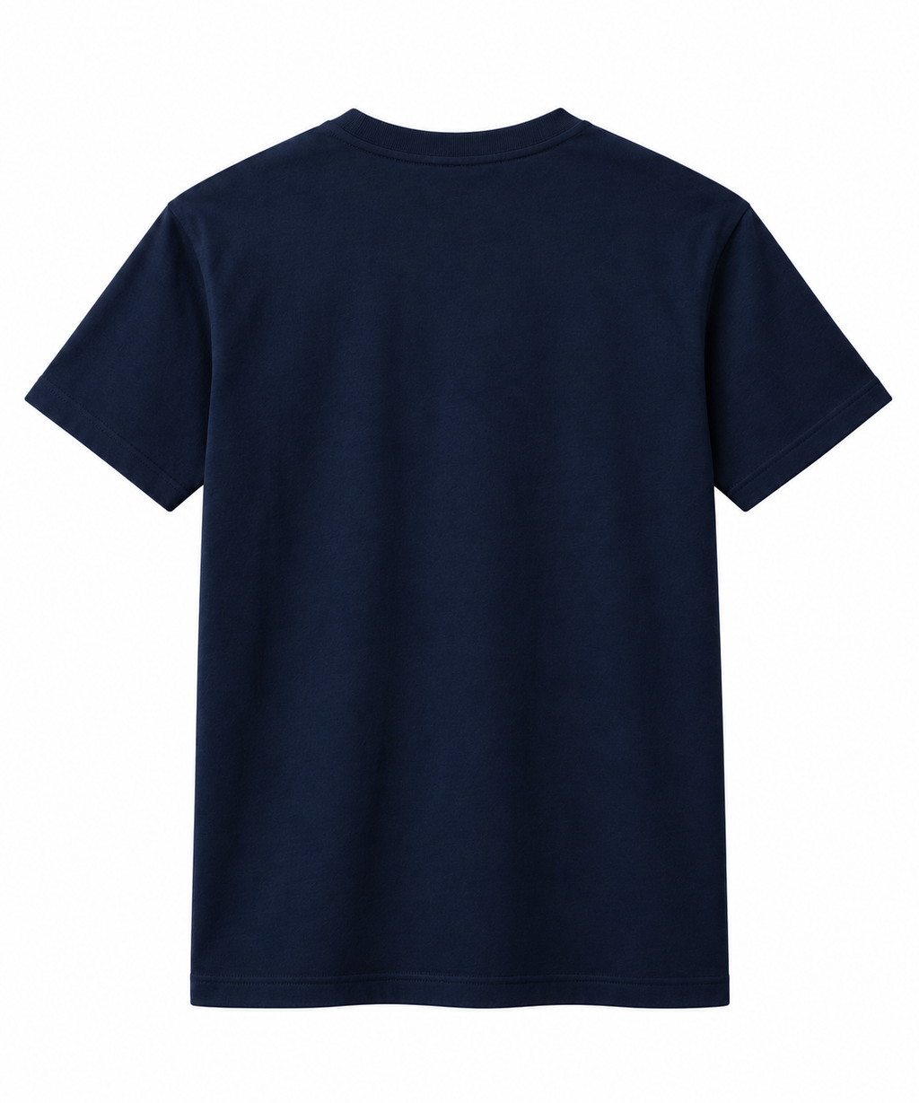 Men's Navy Blue 100% Cotton T-Shirt | 180 GSM Premium Regular Fit