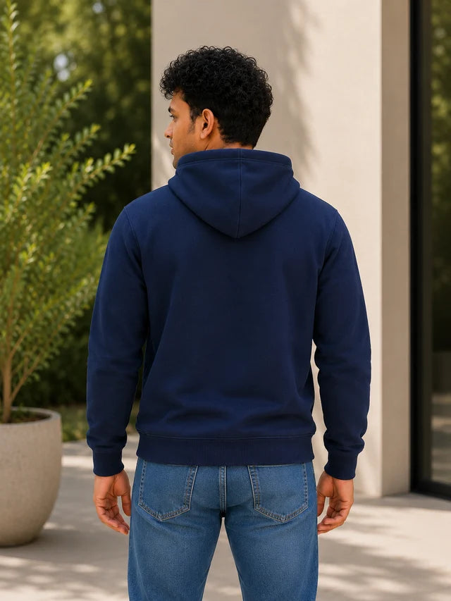 Men's Premium Cotton Hoodie – Navy Blue | Winter Hoodie for Men