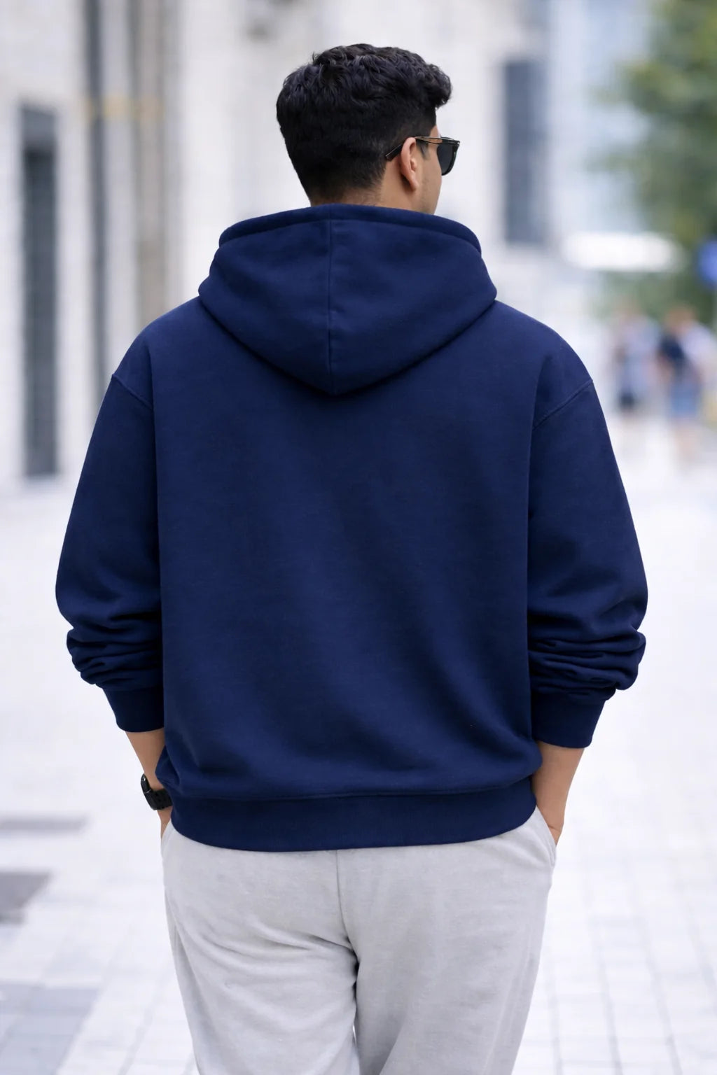 Men's Oversized Hoodie – Navy Blue | Heavy 430 GSM Cotton Hoodie for Men