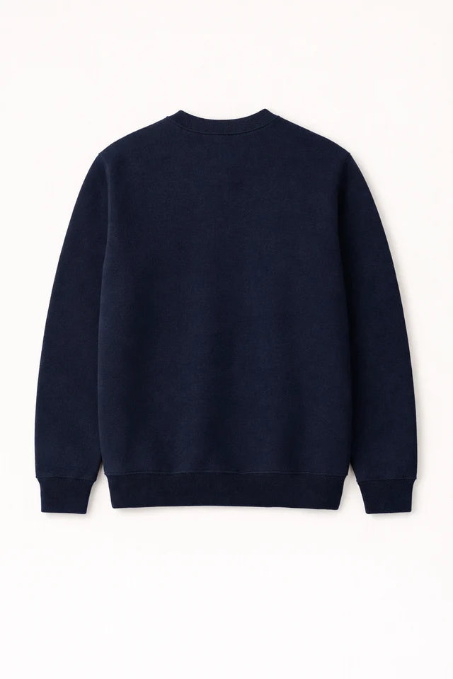 Men's Premium Cotton Crewneck Sweatshirt – Navy Blue | Winter Sweatshirt