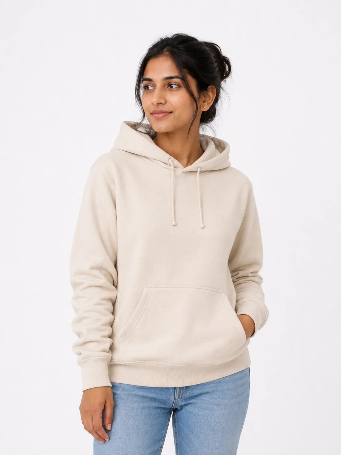 Women's Premium Cotton Hoodie – Off White | Everyday Hoodie for Women