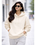 Women's off white oversized 430 GSM cotton hoodie – 365BC