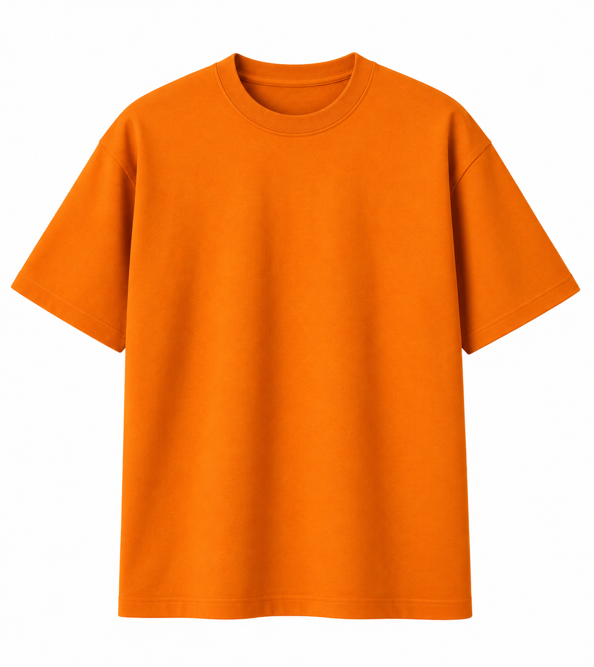 Men's Orange 210 GSM 100% Cotton Oversized T-Shirt