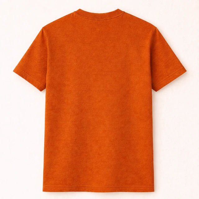 Men's Orange 100% Cotton T-Shirt | 180 GSM Premium Regular Fit