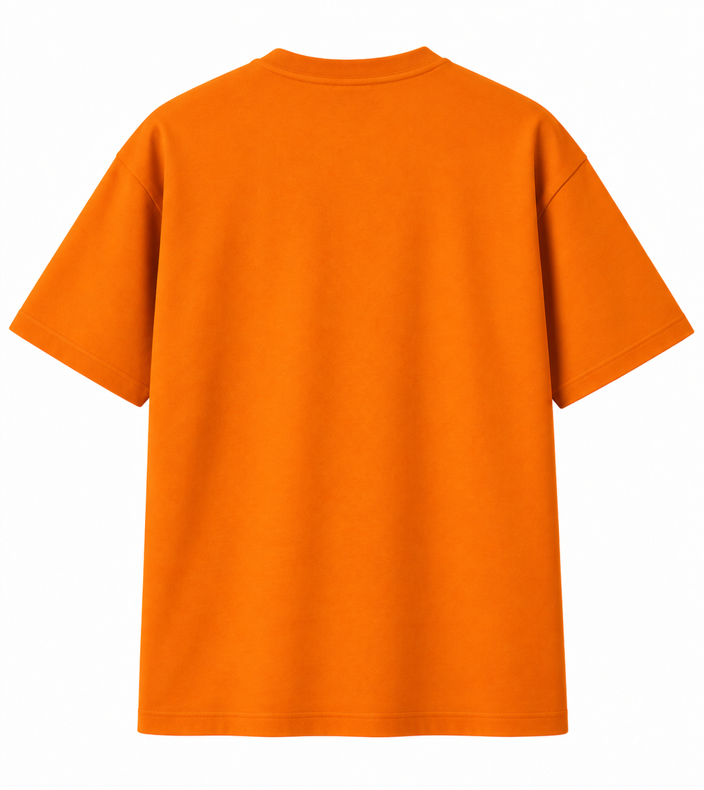 Men's Orange 210 GSM 100% Cotton Oversized T-Shirt