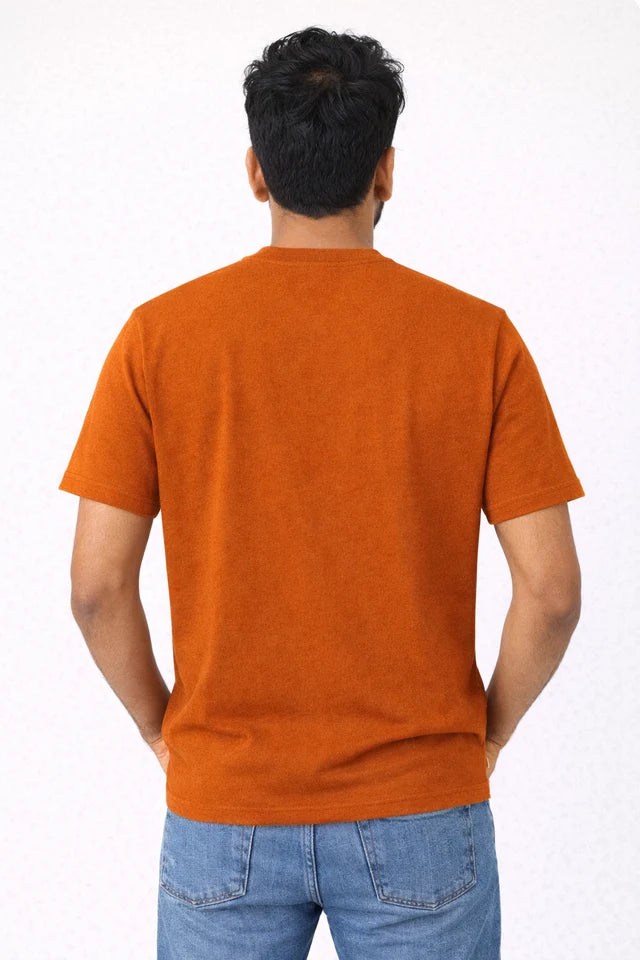 Men's Orange 100% Cotton T-Shirt | 180 GSM Premium Regular Fit