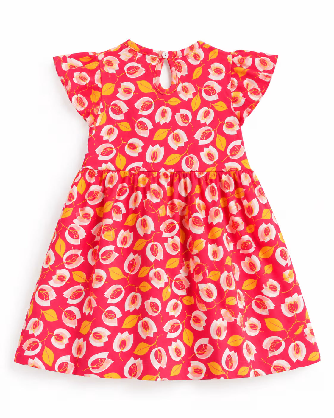 Pink Floral Tie-Waist Dress for Girls