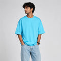 365BC men's powder blue 240 GSM 100% cotton French Terry oversized T-shirt