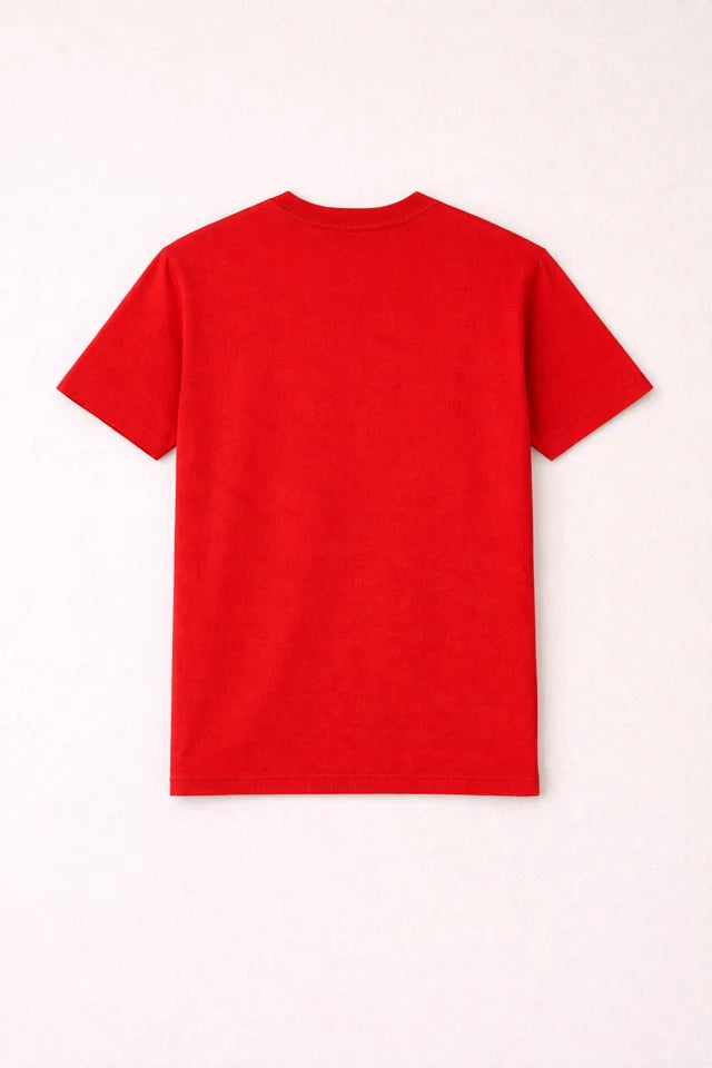 Men's Red 100% Cotton T-Shirt | 180 GSM Premium Regular Fit