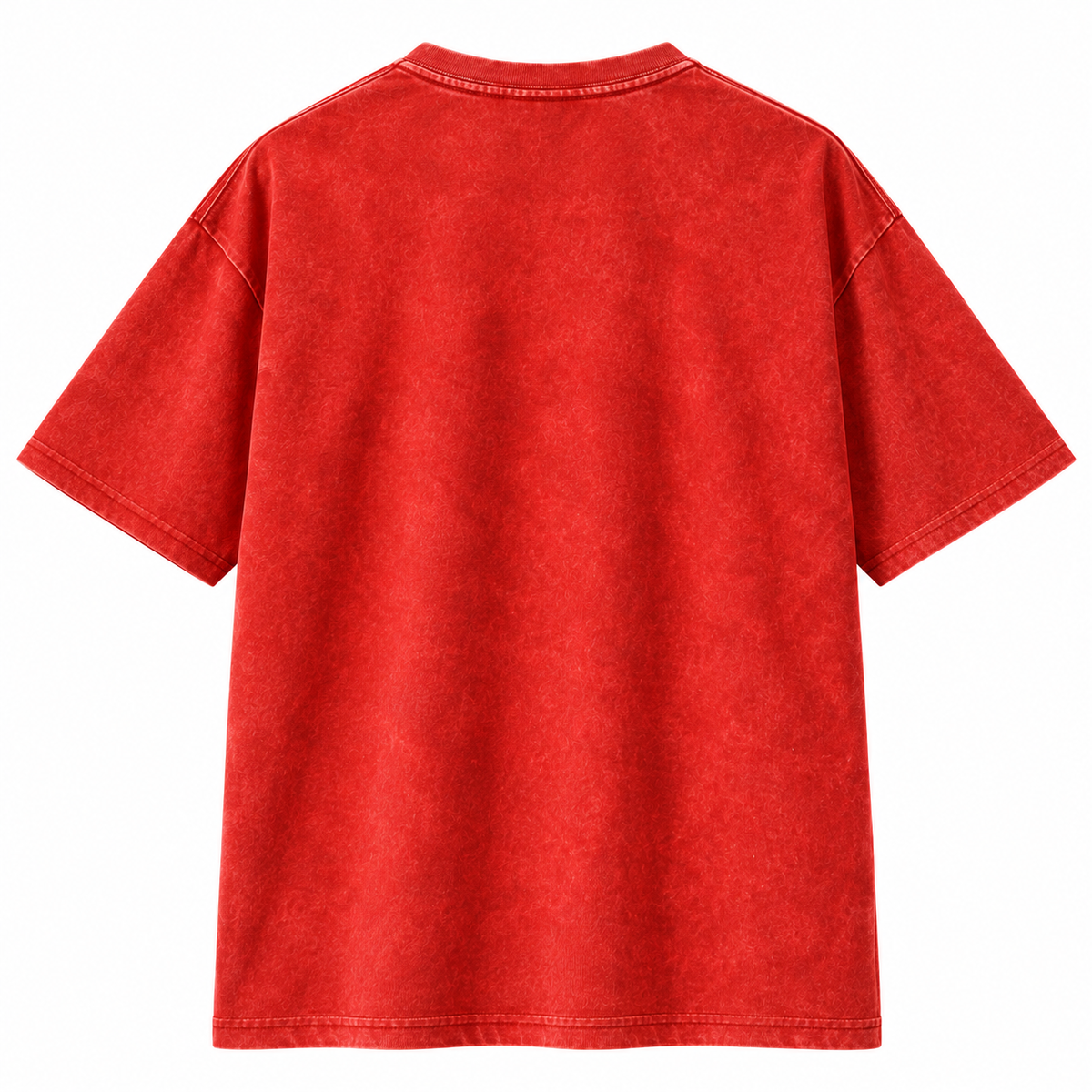 Men's Red Acid Wash 240 GSM 100% Cotton French Terry Oversized T-Shirt