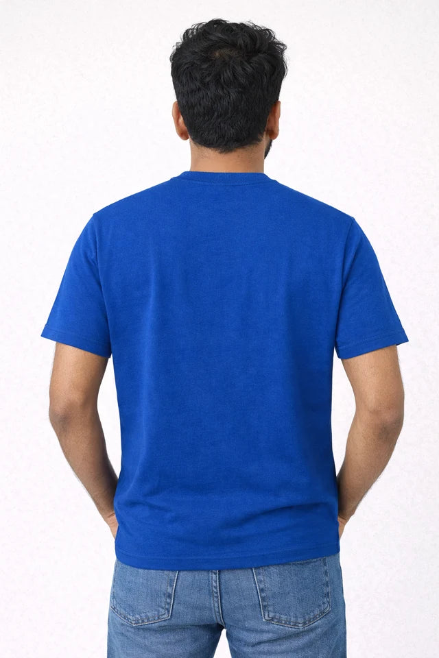Men's Royal Blue 100% Cotton T-Shirt | 180 GSM Premium Regular Fit