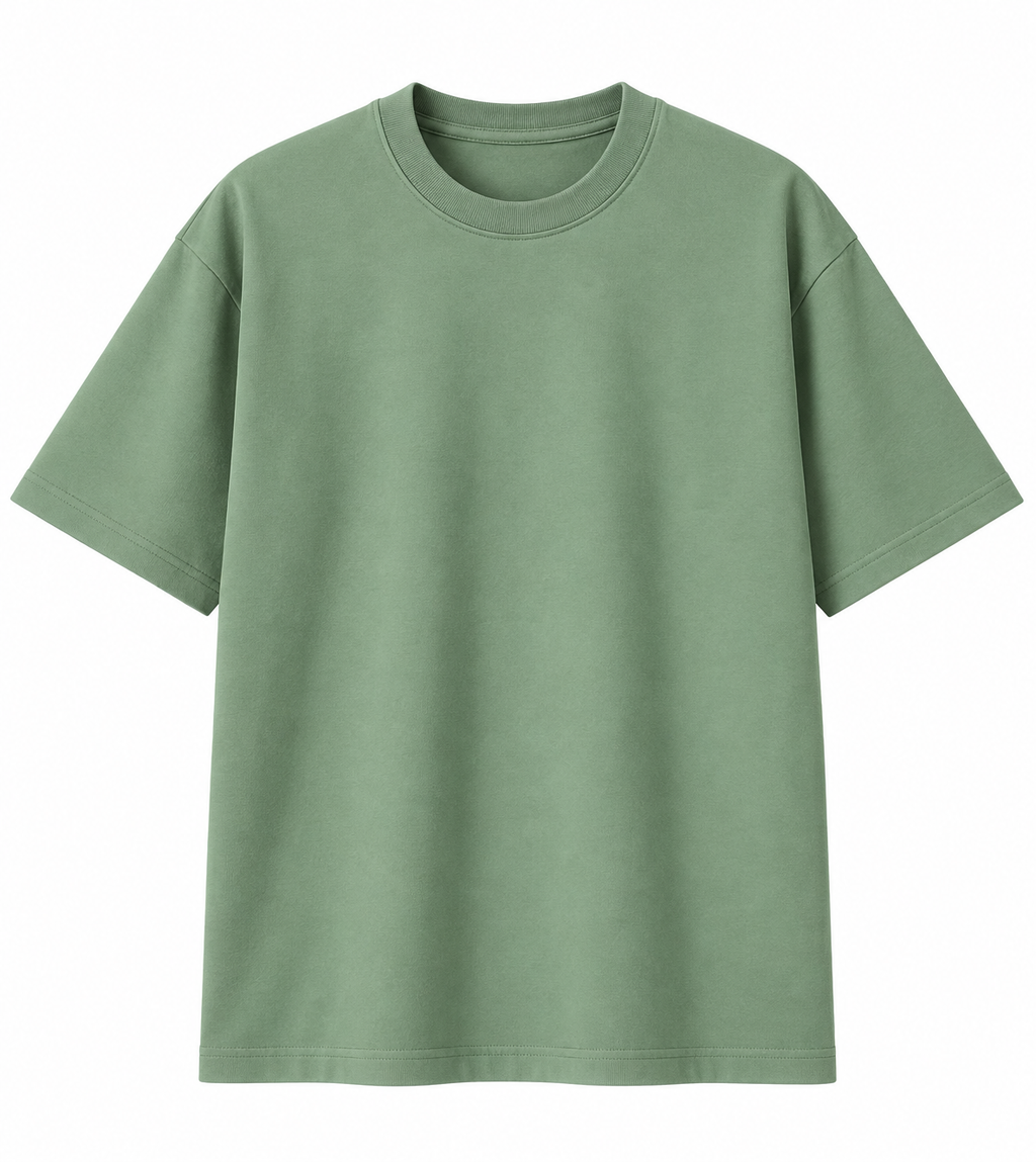 Men's Sage Green 210 GSM 100% Cotton Oversized T-Shirt