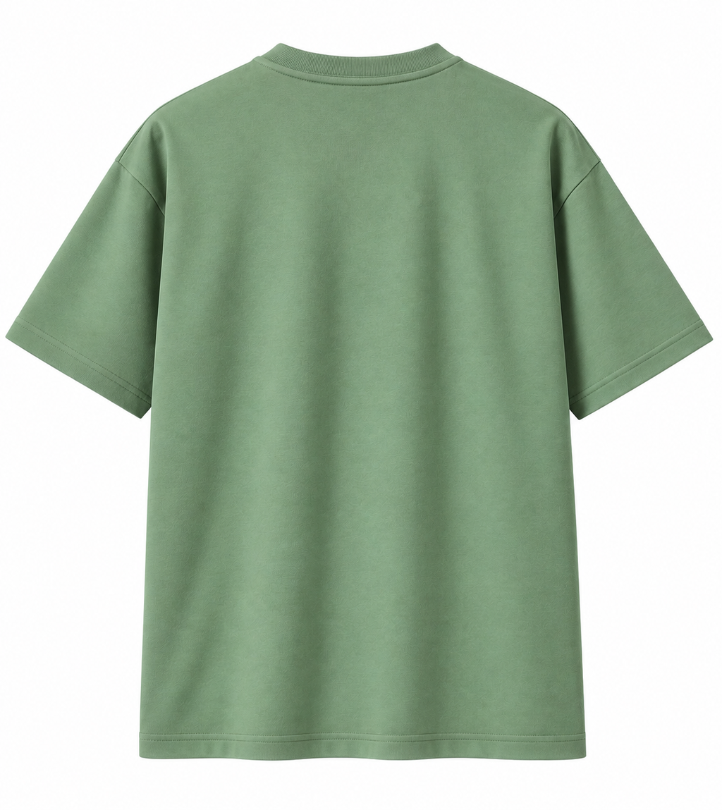 Men's Sage Green 210 GSM 100% Cotton Oversized T-Shirt