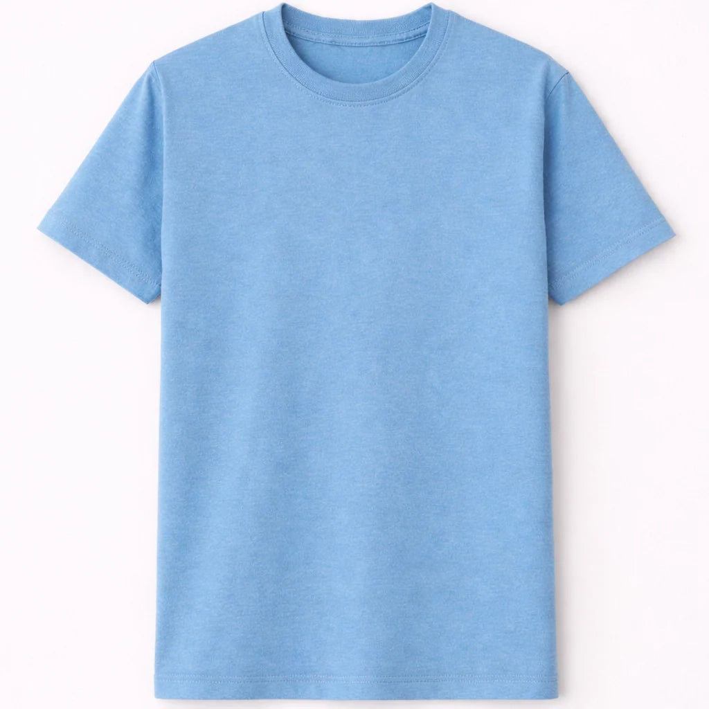 Women's 100% Cotton T-Shirt – Sky Blue | Bio-Washed Casual Tee