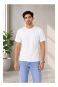 Men's white 100% cotton 180 GSM regular fit T-shirt by 365BC