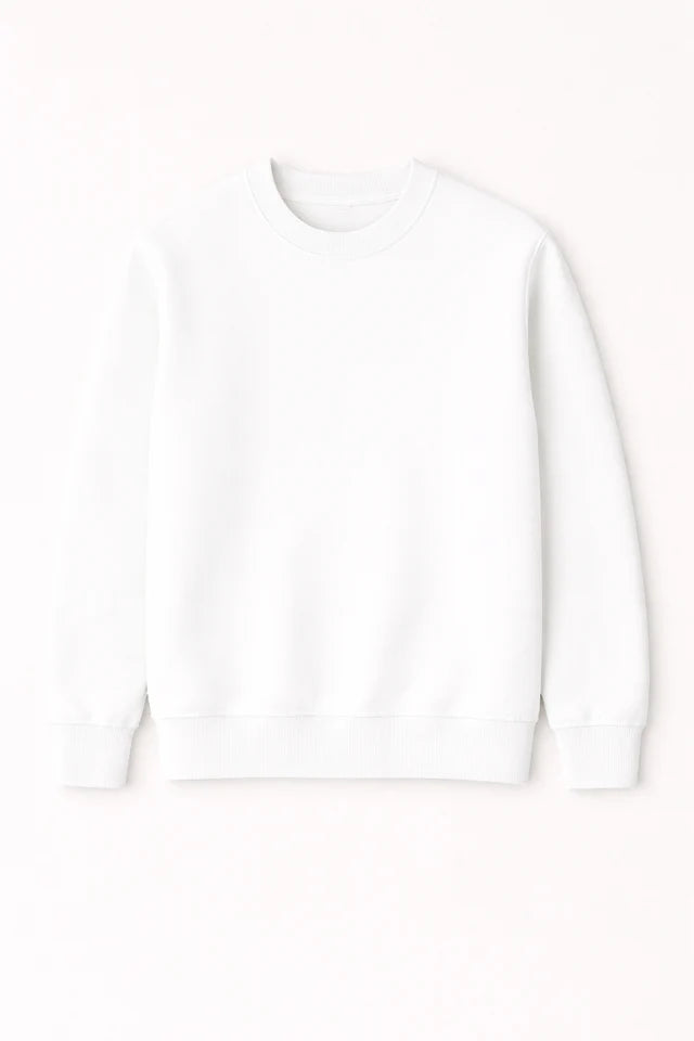 Men's Premium Cotton Crewneck Sweatshirt – White | Everyday Sweatshirt
