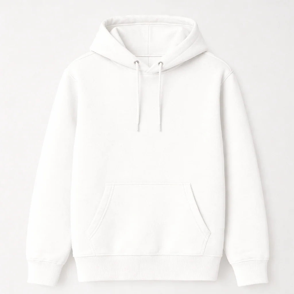 Men's Premium Cotton Hoodie – White | Soft & Cozy Men's Hoodie